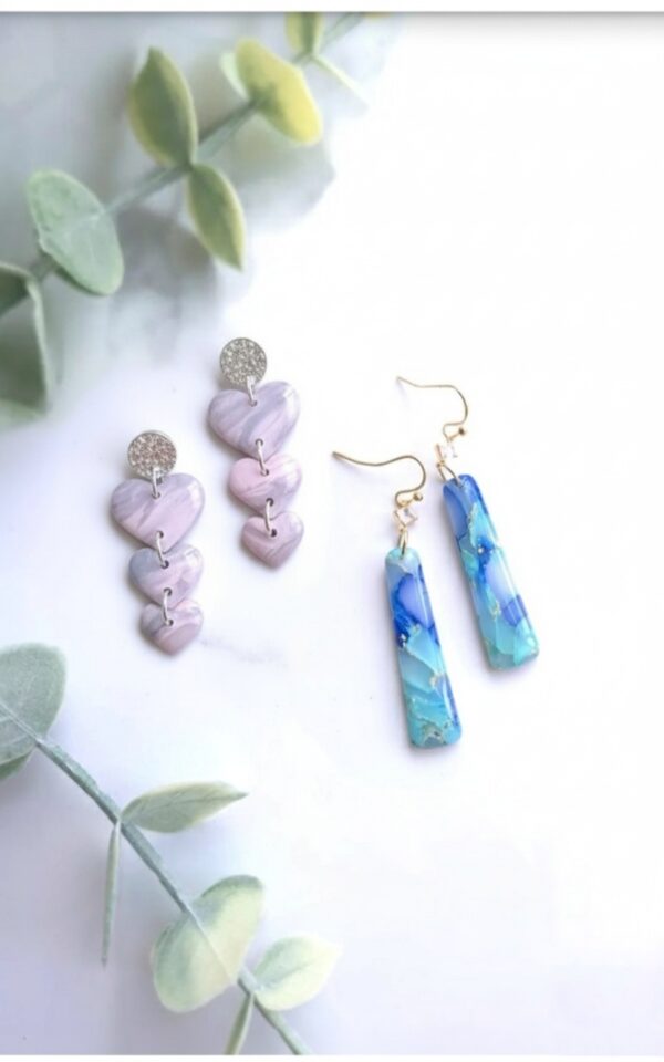 The Serenity & Sparkle Earring Combo: Two-Pair Polymer Clay Set