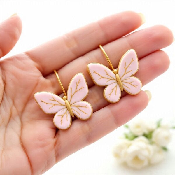 Blushing Butterfly Huggie Earrings