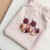 statement floral & burgundy drop earrings
